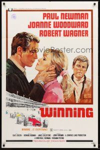 7g969 WINNING 1sh '69 Paul Newman, Joanne Woodward, Indy car racing art by Howard Terpning!