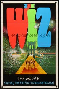 7g971 WIZ teaser 1sh '78 Diana Ross, Michael Jackson, Richard Pryor, Wizard of Oz, art by Bob Peak!