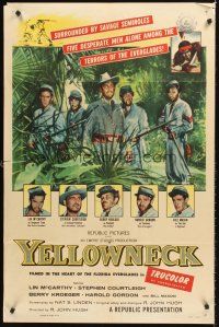 7g985 YELLOWNECK 1sh '55 Civil War cowards surrounded by savage Seminoles in the Everglades!