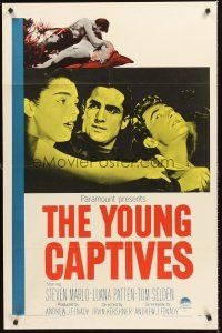 7g989 YOUNG CAPTIVES 1sh '59 Irvin Kershner directed bad teens, Steven Marlo, Luana Patten!