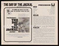 7j374 DAY OF THE JACKAL pressbook '73 Zinnemann assassination classic, master killer Edward Fox!