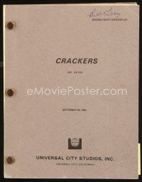 7j323 CRACKERS second draft script September 30, 1982, screenplay by Jeffrey Alan Fiskin!