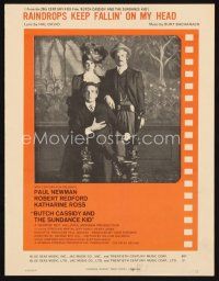 7j277 BUTCH CASSIDY & THE SUNDANCE KID sheet music '69 classic Raindrops Keep Fallin' on my Head!