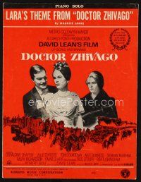 7j280 DOCTOR ZHIVAGO sheet music '65 Omar Sharif, Julie Christie, David Lean, Lara's Theme!