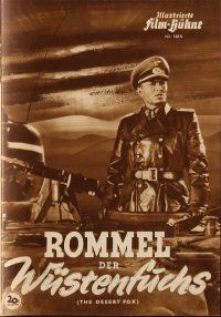 7j234 DESERT FOX German program '52 different images of James Mason as Field Marshal Erwin Rommel!