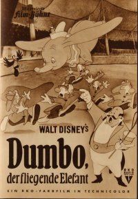 7j236 DUMBO German program '52 Walt Disney circus elephant classic, different cartoon images!