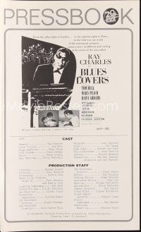 7j366 BLUES FOR LOVERS pressbook '66 Ballad in Blue, cool b&w image of Ray Charles playing piano!