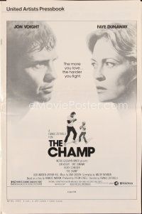 7j371 CHAMP pressbook '79 Jon Voight boxing with Ricky Schroder, Faye Dunaway!