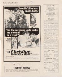 7j373 CHRISTINE JORGENSEN STORY pressbook '70 John Hansen was born male on the outside!