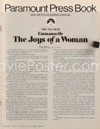 7j378 EMMANUELLE 2 THE JOYS OF A WOMAN pressbook '75 Kristel, nothing is wrong if it feels good!