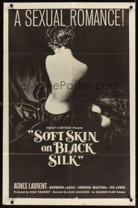 7r812 SOFT SKIN ON BLACK SILK 1sh '63 Radley Metzger, classic sexy image, a sexual romance!