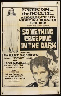 7r815 SOMETHING CREEPING IN THE DARK 1sh '71 Qualcosa striscia nel buio, Farley Granger!