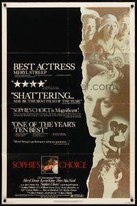 7r819 SOPHIE'S CHOICE 1sh '82 Alan J. Pakula directed, Meryl Streep, Kevin Kline, Peter MacNicol!