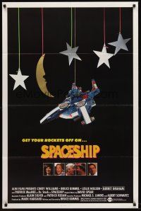 7r822 SPACESHIP 1sh '81 Naked Space, Leslie Nielsen, get your rockets off, wacky sci-fi!