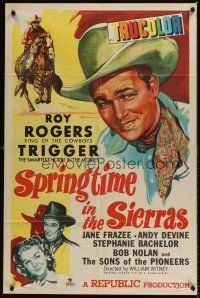 7r832 SPRINGTIME IN THE SIERRAS 1sh '47 Roy Rogers & Trigger + pretty Jane Frazee!