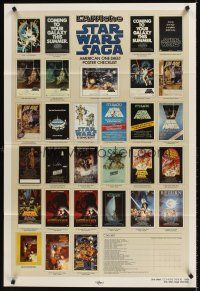 7r839 STAR WARS CHECKLIST 2-sided Kilian 1sh '85 great images of U.S. posters!