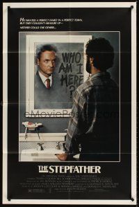 7r846 STEPFATHER 1sh '86 psycho killer Terry O'Quinn at mirror wondering, Who am I here!