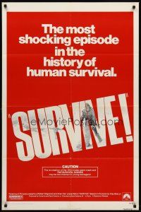 7r861 SURVIVE 1sh '76 Rene Cardona's Supervivientes de los Andes, true cannibalism story!