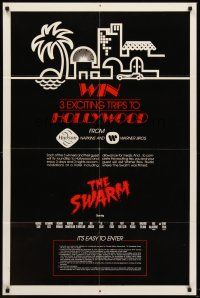 7r864 SWARM sweepstakes style 1sh '78 Irwin Allen, killer bee attack, win a trip to Hollywood!