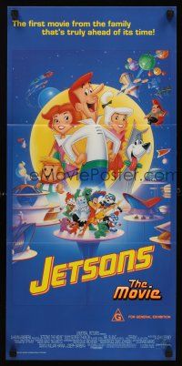 7s804 JETSONS THE MOVIE Aust daybill '90 Hanna-Barbera sci-fi family cartoon, cool art!