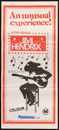 7s805 JIMI HENDRIX roadshow Aust daybill '73 cool photo of the rock & roll guitar god!