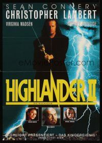 7s180 HIGHLANDER 2 German '91 photos of Virginia Madsen, Christopher Lambert & Sean Connery!