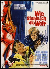 7s183 HOW TO STEAL THE WORLD German '69 Robert Vaughn is The Man from UNCLE, different art!