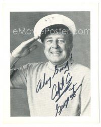 7t844 GEORGE A. LEWIS signed 4x5 REPRO still '80s close up saluting as Captain Chesapeake!