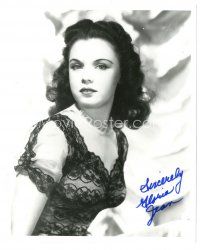 7t614 GLORIA JEAN signed 8x10 REPRO still '90s waist-high portrait in pretty lacy outfit!