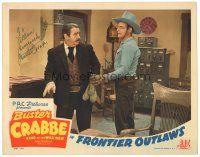 7t112 FRONTIER OUTLAWS signed LC '44 by Buster Crabbe, catching banker robbing his own safe!