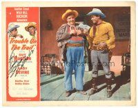 7t130 TROUBLE ON THE TRAIL signed LC '54 by Guy Madison, who's laughing with Andy Devine!