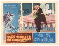 7t131 TWO TICKETS TO BROADWAY signed LC #7 '51 by BOTH Janet Leigh AND Tony Martin!