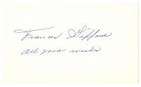 7t473 FRANCES GIFFORD signed 3x5 index card '70s can be framed with a repro still!