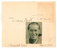 7t495 FRANCHOT TONE signed 4.75x5.5 album page '35 can be framed and displayed with a repro still!