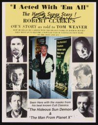 7t196 ROBERT CLARKE signed flyer '90s promoting his book I Acted With 'Em All!