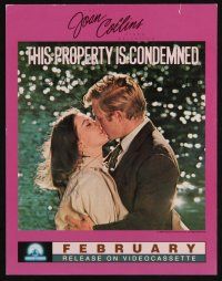 7t192 ROBERT REDFORD 2-sided signed video ad '90s This Property is Condemned!