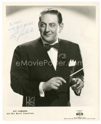 7t307 GUY LOMBARDO signed 8x10 still '40s waist-high portrait conducting in tuxedo!