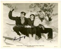 7t385 ROBERT YOUNG signed 8x10 still '37 in snow with Colbert & Douglas from I Met Him in Paris!