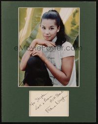 7t218 FRANCE NUYEN signed matted signature + color REPRO '80s portrait of the beautiful actress!