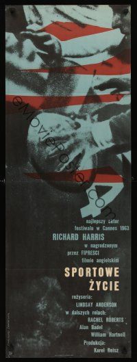 7z133 THIS SPORTING LIFE Polish 15x42 '63 Richard Harris, Lindsay Anderson, cool rugby art!