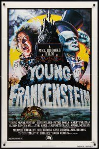 8c990 YOUNG FRANKENSTEIN style B 1sh '74 Mel Brooks, art of Gene Wilder, Peter Boyle & Feldman!