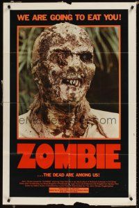 8c996 ZOMBIE 1sh '79 Zombi 2, Lucio Fulci classic, gross c/u of undead, we are going to eat you!