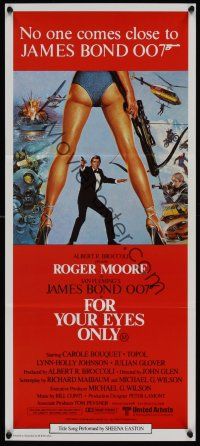 8d680 FOR YOUR EYES ONLY Aust daybill '81 no one comes close to Roger Moore as James Bond 007!