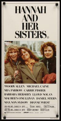 8d701 HANNAH & HER SISTERS Aust daybill '86 Woody Allen, Mia Farrow, Carrie Fisher, Barbara Hershey