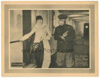 8f641 MADAME MYSTERY LC '26 Theda Bara on ship with man wearing wacky backwards mask!