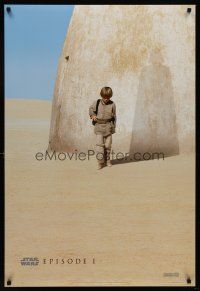 8h533 PHANTOM MENACE style A teaser DS 1sh '99 Star Wars Episode I, Anakin w/Vader shadow!