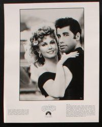 8k698 GREASE presskit R98 close up of John Travolta & Olivia Newton-John in a most classic musical!