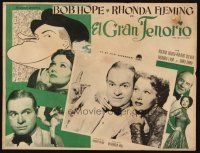 8p747 GREAT LOVER Mexican LC '49 Hirschfeld art & photo of Bob Hope, Rhonda Fleming