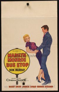 8p428 BUS STOP WC '56 great art of cowboy Don Murray holding sexy Marilyn Monroe!