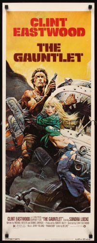 8w230 GAUNTLET insert '77 great art of Clint Eastwood & Sondra Locke by Frank Frazetta!